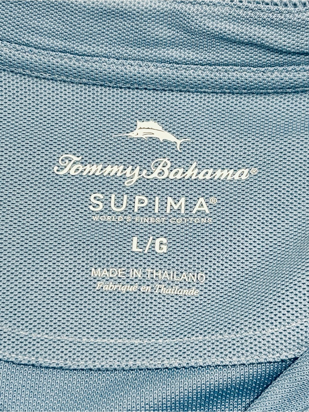 Tommy Bahama Polo Shirt Large Blue Supima Cotton Short Sleeve Classic Fit - Picture 6 of 12
